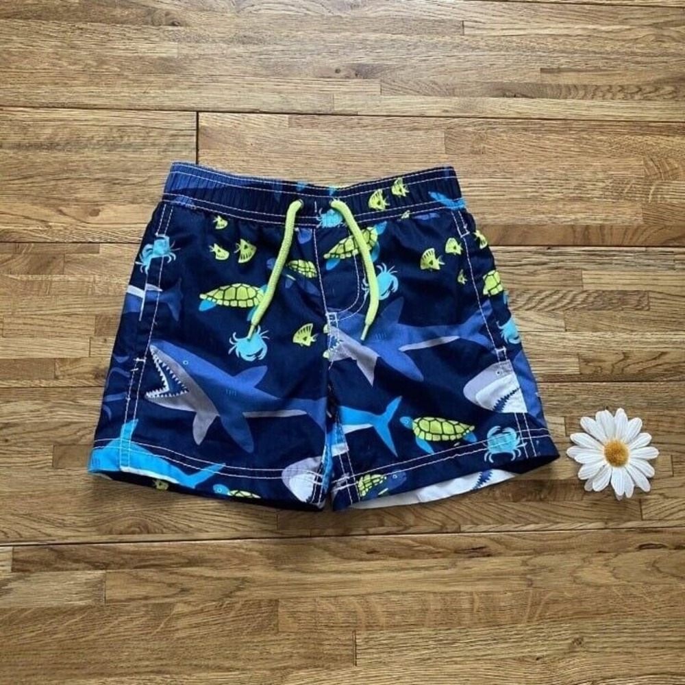 Carter's Blue Shark Swim Trunks Sz‎ 2T